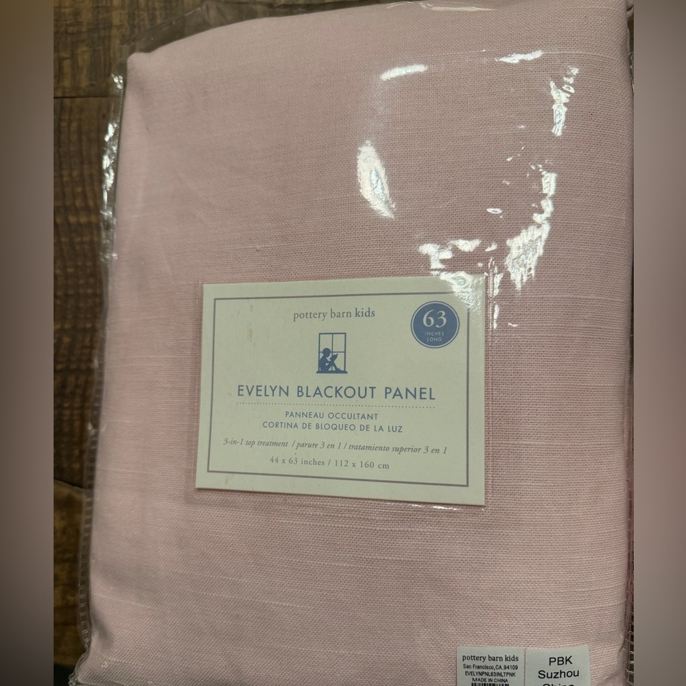 Pottery Barn Kids Evelyn blackout panel light pink